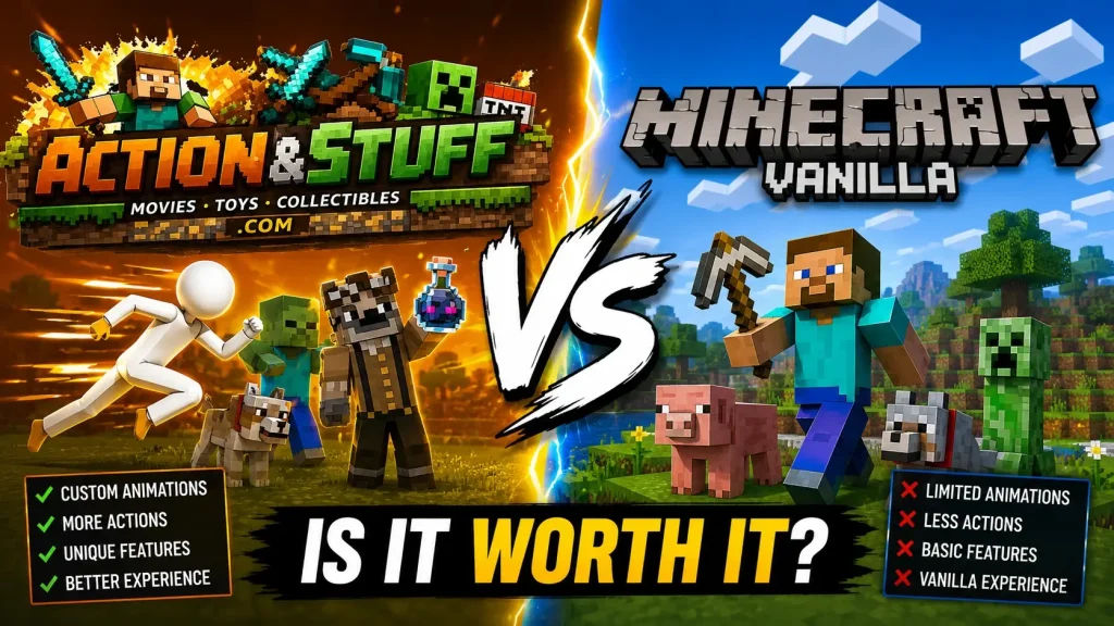 Actions and Stuff vs Vanilla Minecraft Comparison